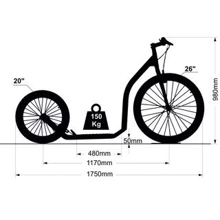 Koloběžka Crussis Urban 3.3 černo-červená