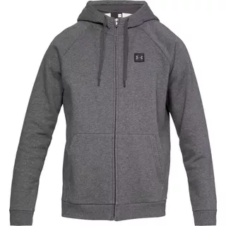 Men’s Hoodie Under Armour Rival Fleece FZ - Black/Black - Charcoal Light Heather