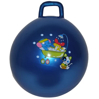 Detská skákacia lopta inSPORTline s držadlom - modrá - modrá