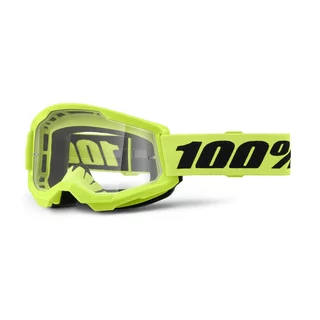 Children’s Motocross Goggles 100% Strata 2 Youth - neon žlutá, čiré plexi - neon žlutá, čiré plexi