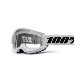 Motocross szemüveg 100% Strata 2 New - Neon Sárga, átlátszó plexi