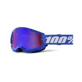 Motokrosové brýle 100% Strata 2 New Mirror - Modré, červené/modré plexi - Modré, červené/modré plexi