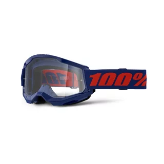 Motocross szemüveg 100% Strata 2 New - Neon Sárga, átlátszó plexi