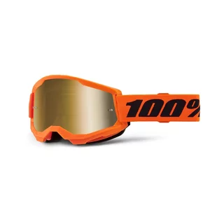 Motokrosové brýle 100% Strata 2 New Mirror - Modré, červené/modré plexi - Oranžové, zlaté plexi