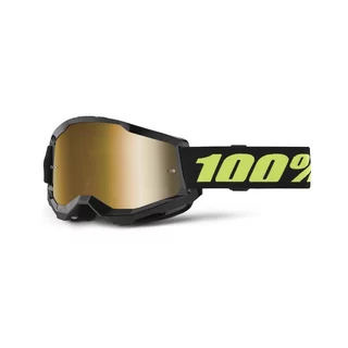 Motokrosové brýle 100% Strata 2 New Mirror - Modré, červené/modré plexi - Solar černé, zlaté plexi