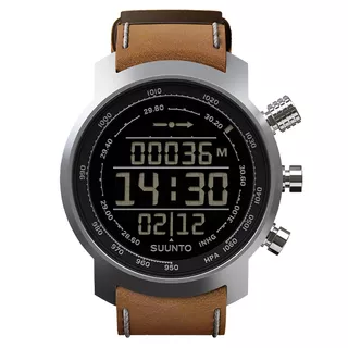 Outdoorový computer Suunto Elementum Terra N/ Brown leather - stříbrno-hnědá