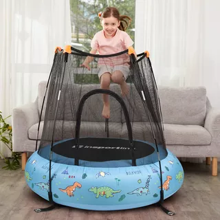 inSPORTline Nufino aufblasbares Kindertrampolin - blau