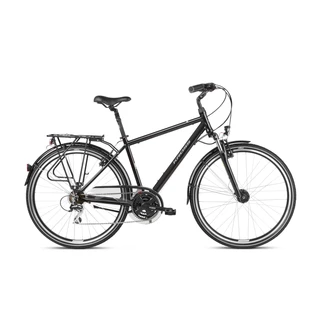 Pánsky trekingový bicykel Kross Trans 3.0 28" - model 2021 - čierna/červená/strieborná
