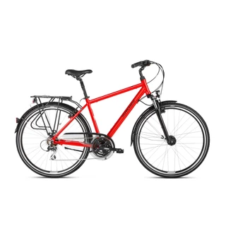 Pánské trekingové kolo Kross Trans 3.0 28" - model 2021 - černá/červená/stříbrná - černá/červená/stříbrná