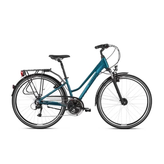 Dámsky  trekingový bicykel Kross Trans 4.0 28" - model 2021 - tyrkysová/čierna