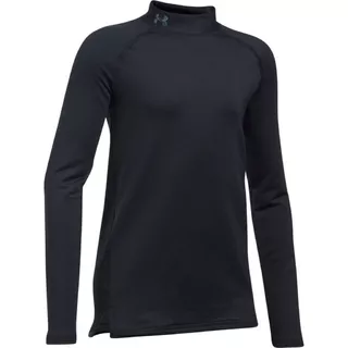 Girls’ T-Shirt Under Armour ColdGear Mock - Black/Black/Apollo Gray - Black/Black/Apollo Gray