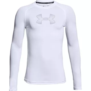 Detské tričko Under Armour Armour LS - Black - White / White / Overcast Gray