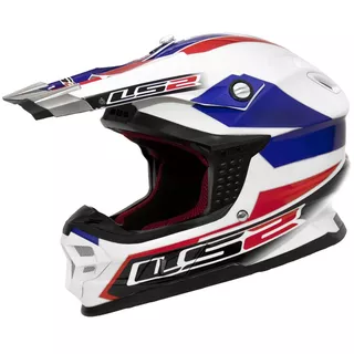 LS2 Tuareg Motorcycle Helmet - Red-Blue - White/Red