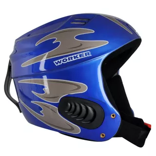 Vento Gloss Graphics Ski Helmet  WORKER - Titanium Grey - Blue  Graphics