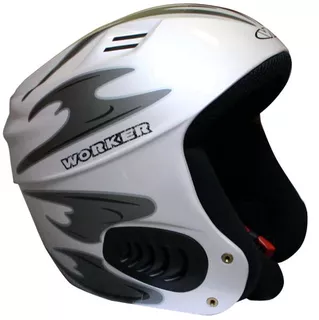 Vento Gloss Graphics Ski Helmet  WORKER - Red - White Graphics