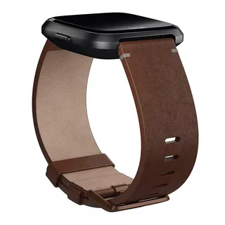 Replacement Smart Watch Band Fitbit Versa Leather Cognac