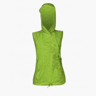 Ladies vest Newline Imotion Heather Hoodie - Heather Grey - Green Leather - Green