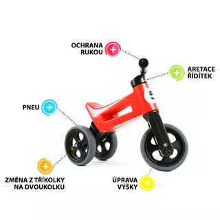 2-in-1 Balance Bike/Tricycle FUNNY WHEELS Rider Sport - Cool Pink