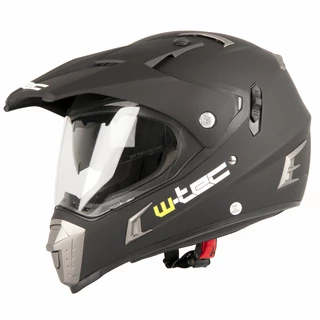 Motocross Helmet W-TEC NK-311 - Cube Black Grey - Matt Black