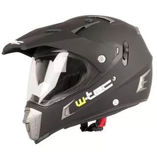 Motocross Helmet W-TEC NK-311 - Cube Black Orange - Matt Black