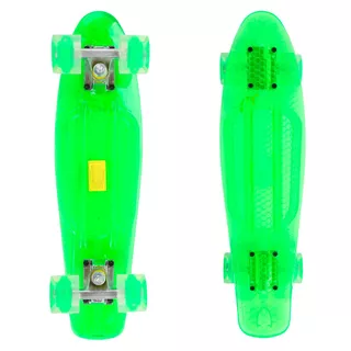 Pennyboard Maronad Retro Transparent W/ Light Up Wheels - Green - Green