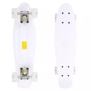 Penny board Maronad Retro mit leuchtenden Rädern - lila - weiß