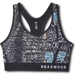 Women’s Sports Bra Under Armour Mid Keyhole Print - Black/Black/White