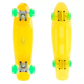 Pennyboard Maronad Retro Transparent W/ Light Up Wheels - White - Yellow