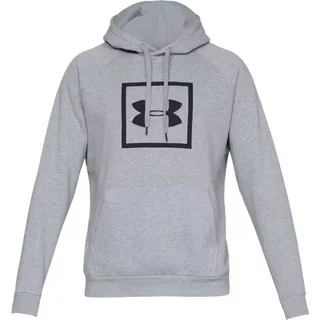 Men’s Hoodie Under Armour Rival Fleece Logo - Steel Light Heather/Black - Steel Light Heather/Black