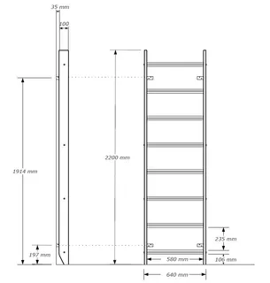 Žebřiny s příslušenstvím BenchK 112 220x67 cm