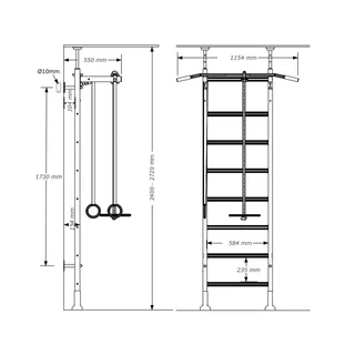 Žebřiny s příslušenstvím BenchK 412 230-240x67 cm