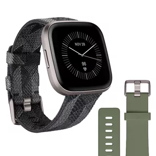 Fitbit Versa 2 Special Edition okosóra füst szürke/szövött szíj