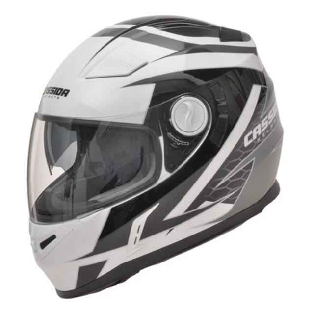 Motorcycle Helmet Cassida Evo - Black-Grey-Red - Black-White