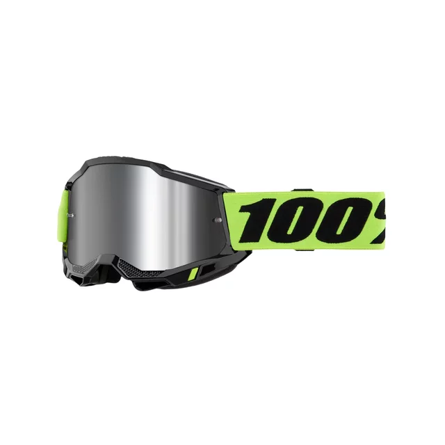 Dětské motokrosové brýle 100% Accuri 2 Junior Mirror - žlutá, zrcadlové stříbrné plexi - žlutá, zrcadlové stříbrné plexi