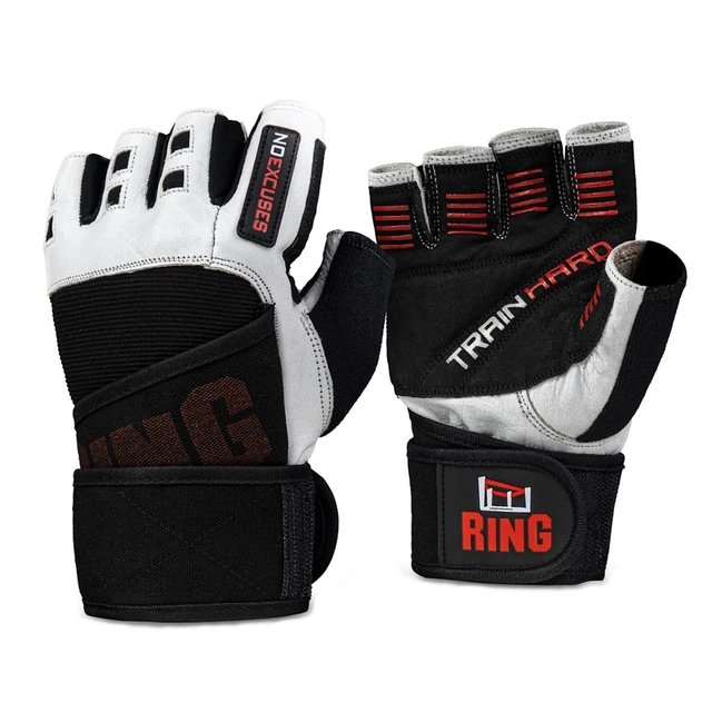 Fitness rukavice inSPORTline Shater - čierno-biela - čierno-biela