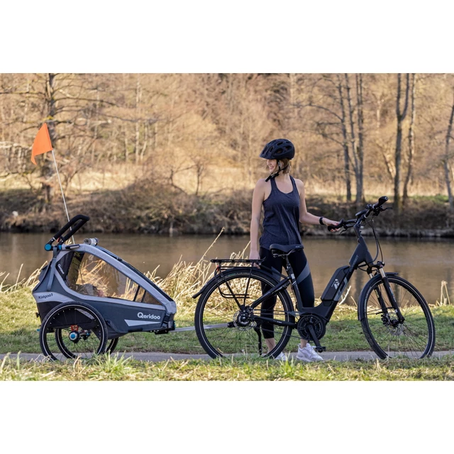 Multifunctional Bicycle Trailer Qeridoo KidGoo 1 Sport - Petrol Blue