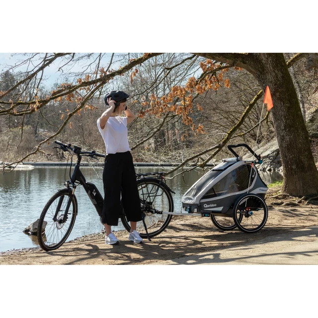 Qeridoo KidGoo 1 Sport Multifunktionaler Fahrrad-Kinderwagen - Anthracite Grey