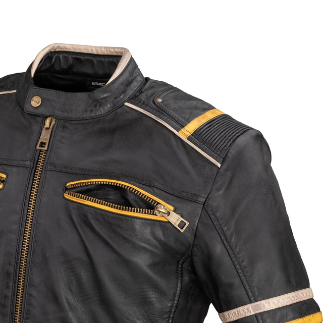 Herren Leder Motorradjacke W-TEC Traction