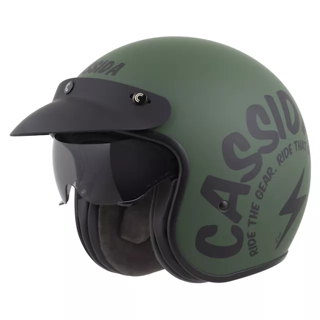 Moto přilba Cassida Oxygen Gear 2.0 zelená matná/černá 2025