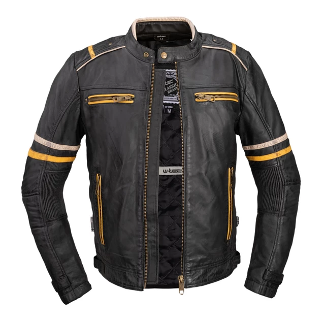 Herren Leder Motorradjacke W-TEC Traction