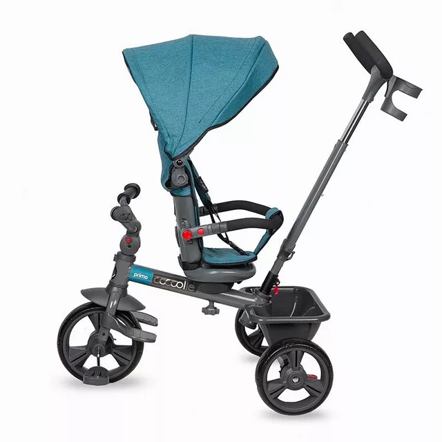 Dětská tříkolka s vodící tyčí Coccolle Primo - Turquoise Tide