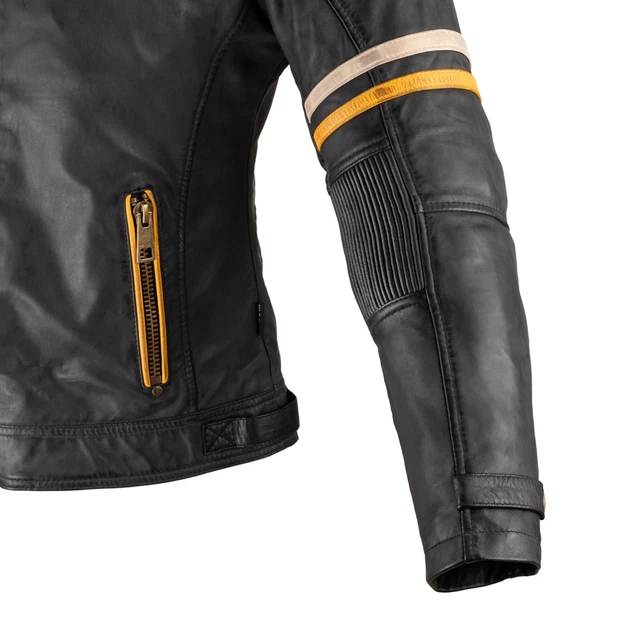 Damen Leder Motorradjacke W-TEC Traction Lady - schwarz