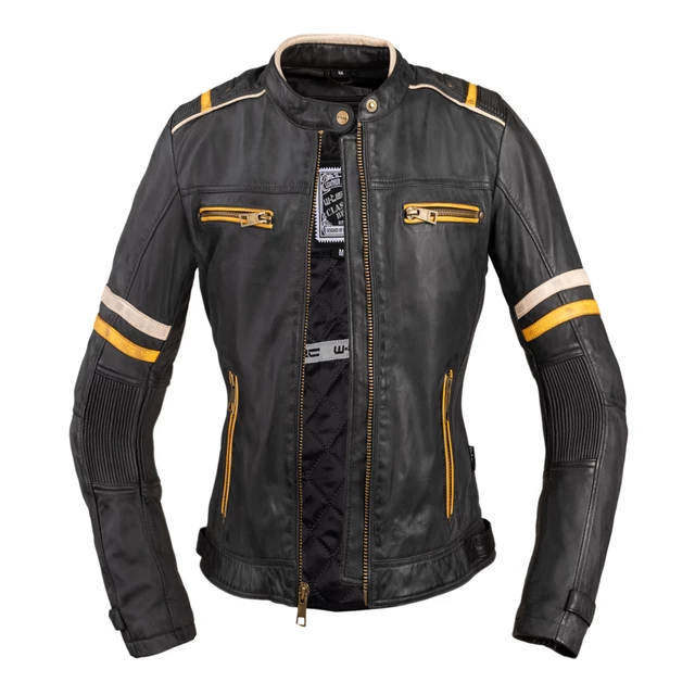 Women’s Leather Motorcycle Jacket W-TEC Traction Lady - Black