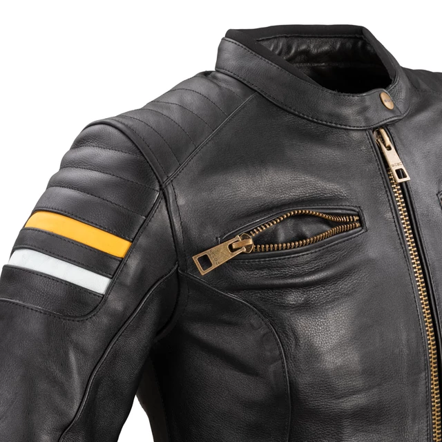 Women’s Leather Motorcycle Jacket W-TEC Stripe Lady