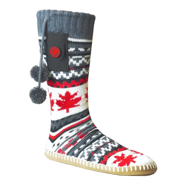 Heated Sock Slippers Glovii GOB - Red-White-Grey