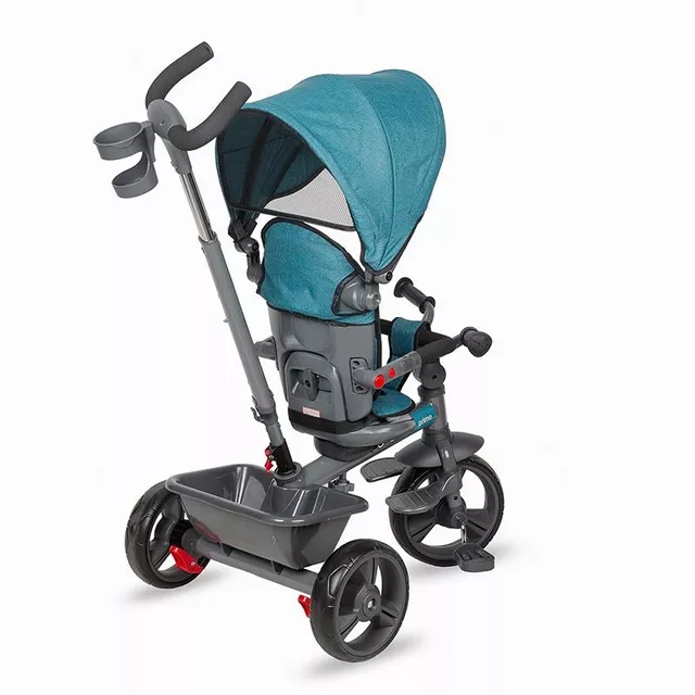 Dětská tříkolka s vodící tyčí Coccolle Primo - Turquoise Tide