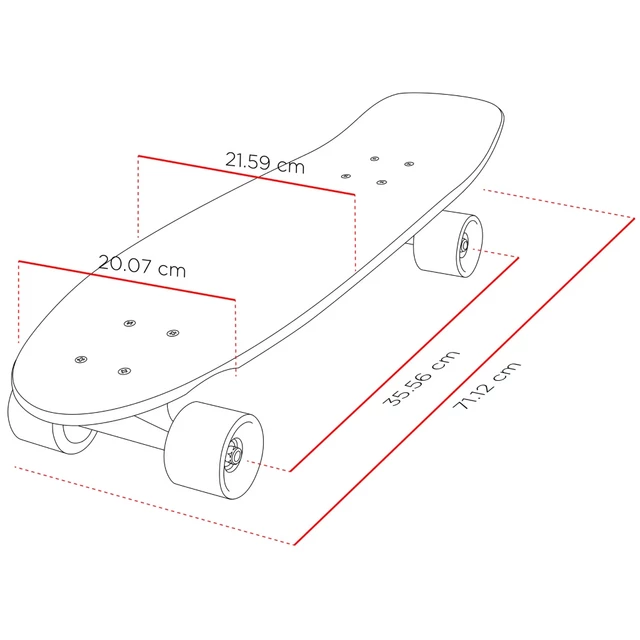 Mini Longboard Street Surfing Kicktail Comics 28”