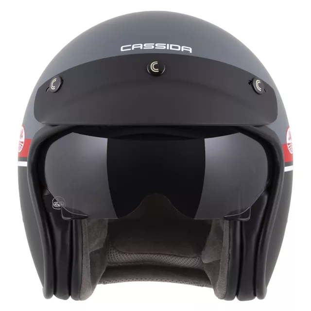 Moto přilba Cassida Oxygen Jawa OHC 2.0 šedá matná/červená/černá/bílá