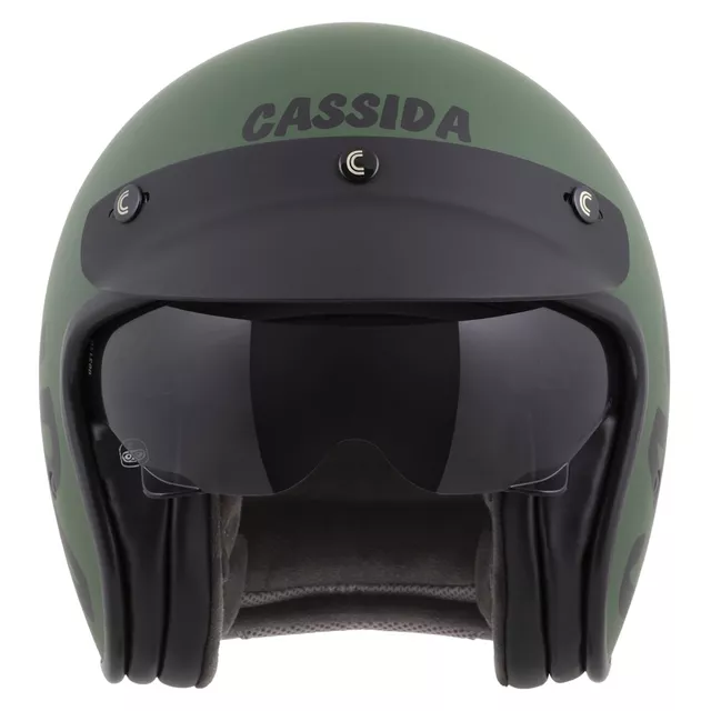 Moto přilba Cassida Oxygen Gear 2.0 zelená matná/černá 2025