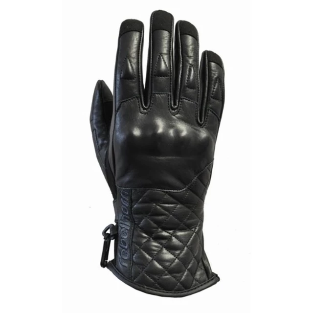 Women's Moto Gloves Rebelhorn Opium Retro - Black - Black